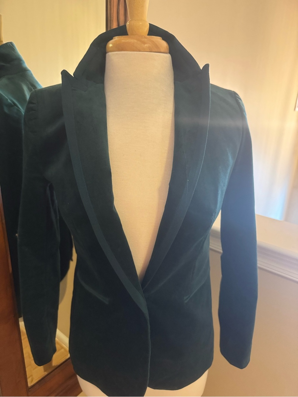 J. Crew Emerald Velvet Tuxedo Blazer